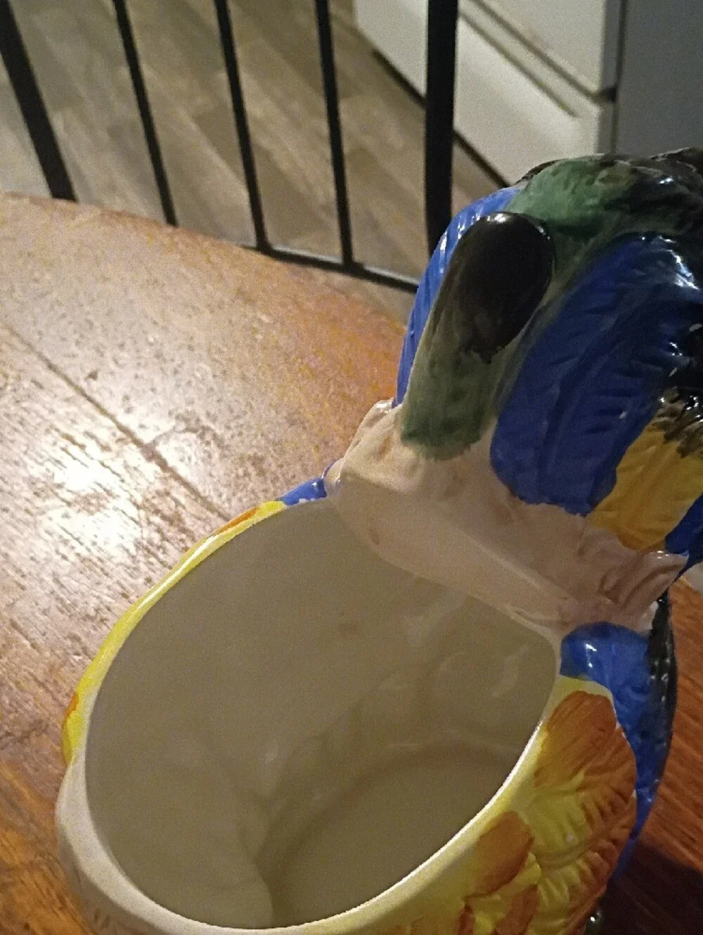 Colorful Ceramic Rooster Treat Jar - Yellow, Blue, Green